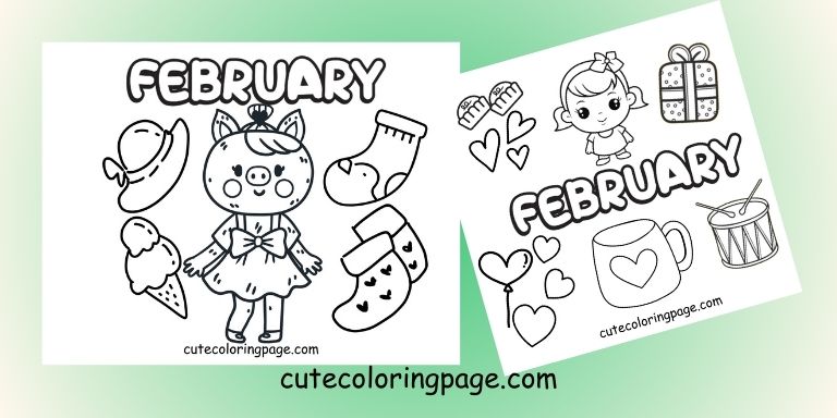 Cute February Coloring Pages Free