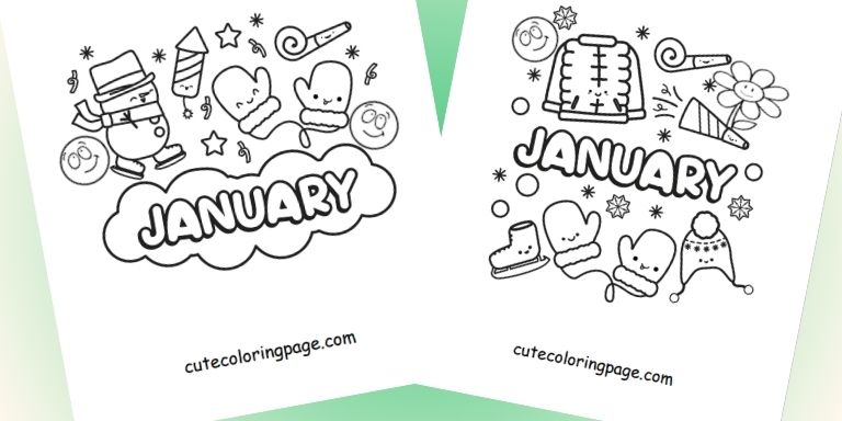 Cute January Coloring Pages Free