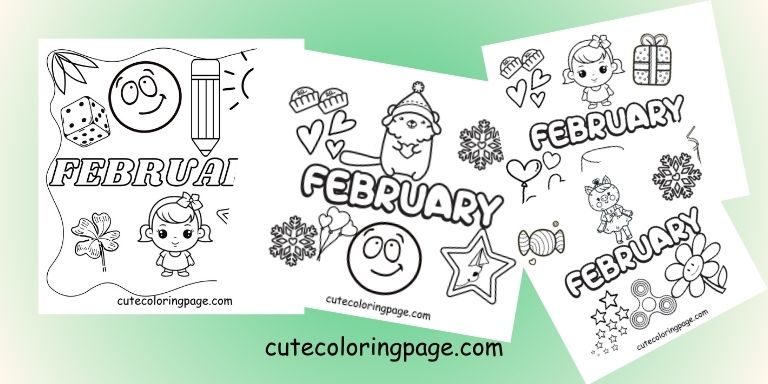 February Coloring Pages PDF Printables