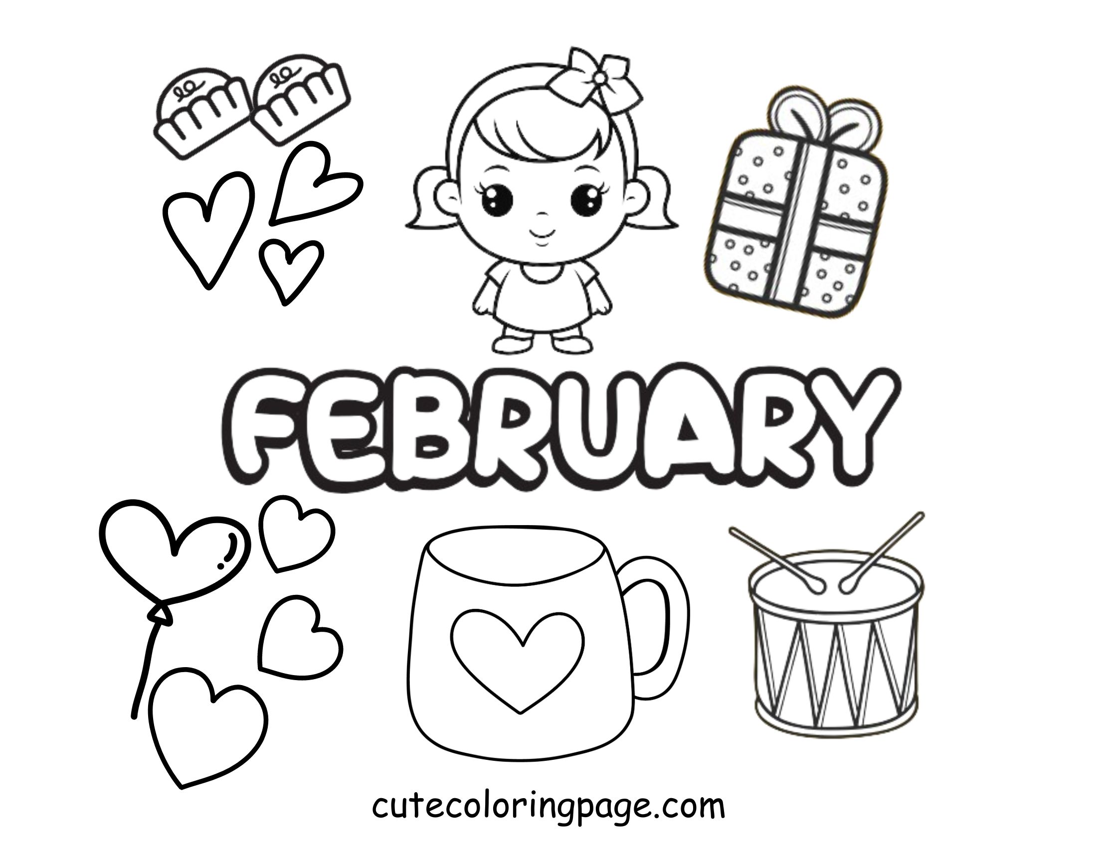 February coloring page 3