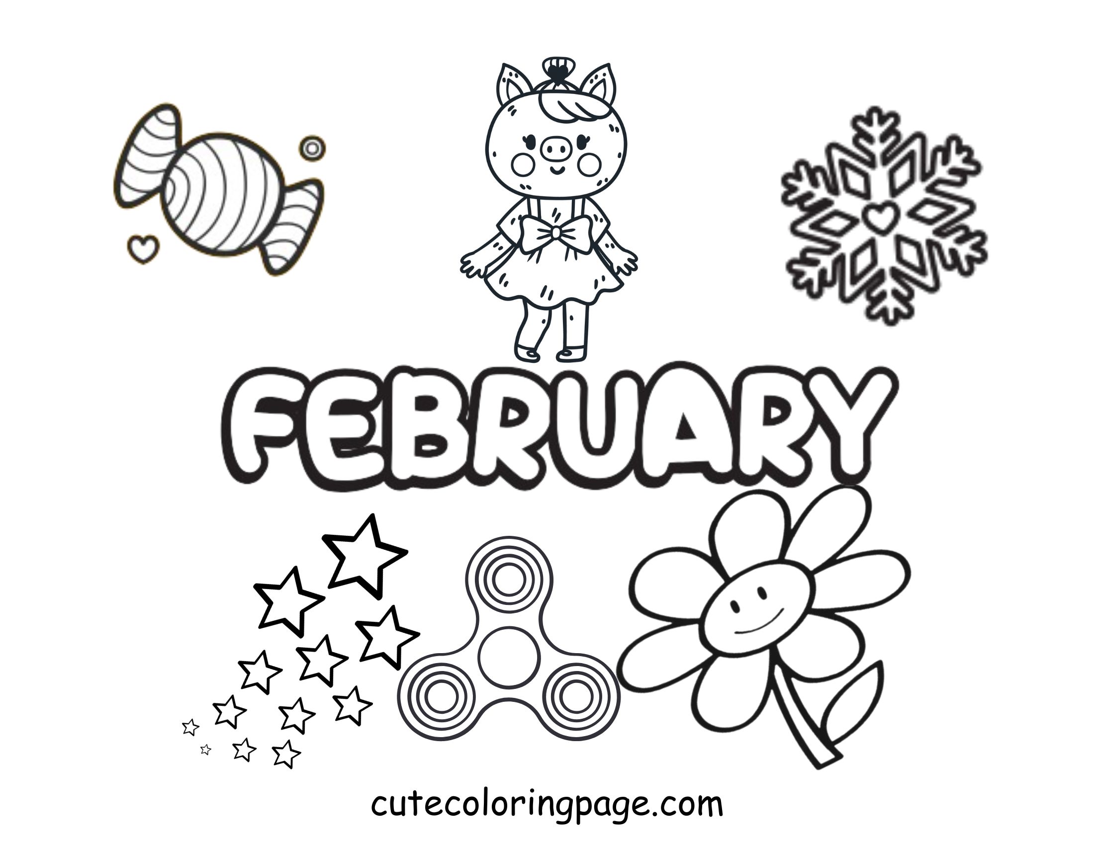 Free February coloring page Pdf