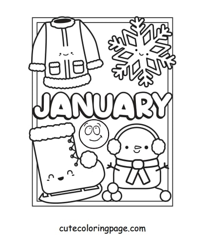 January Coloring Page printable