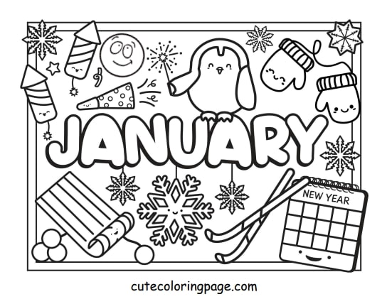 January Coloring Sheet