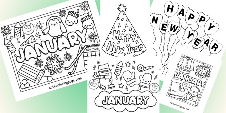 January Coloring Pages PDF Printables