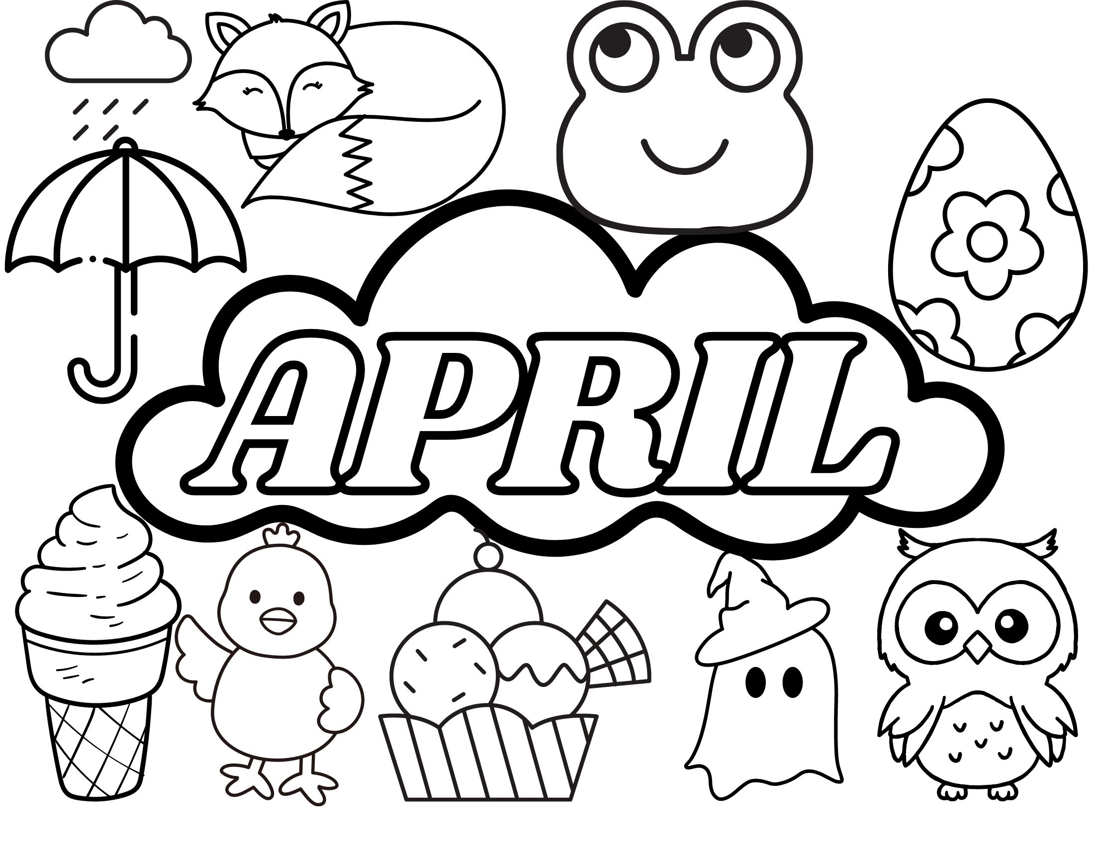 April Coloring Page free pdf