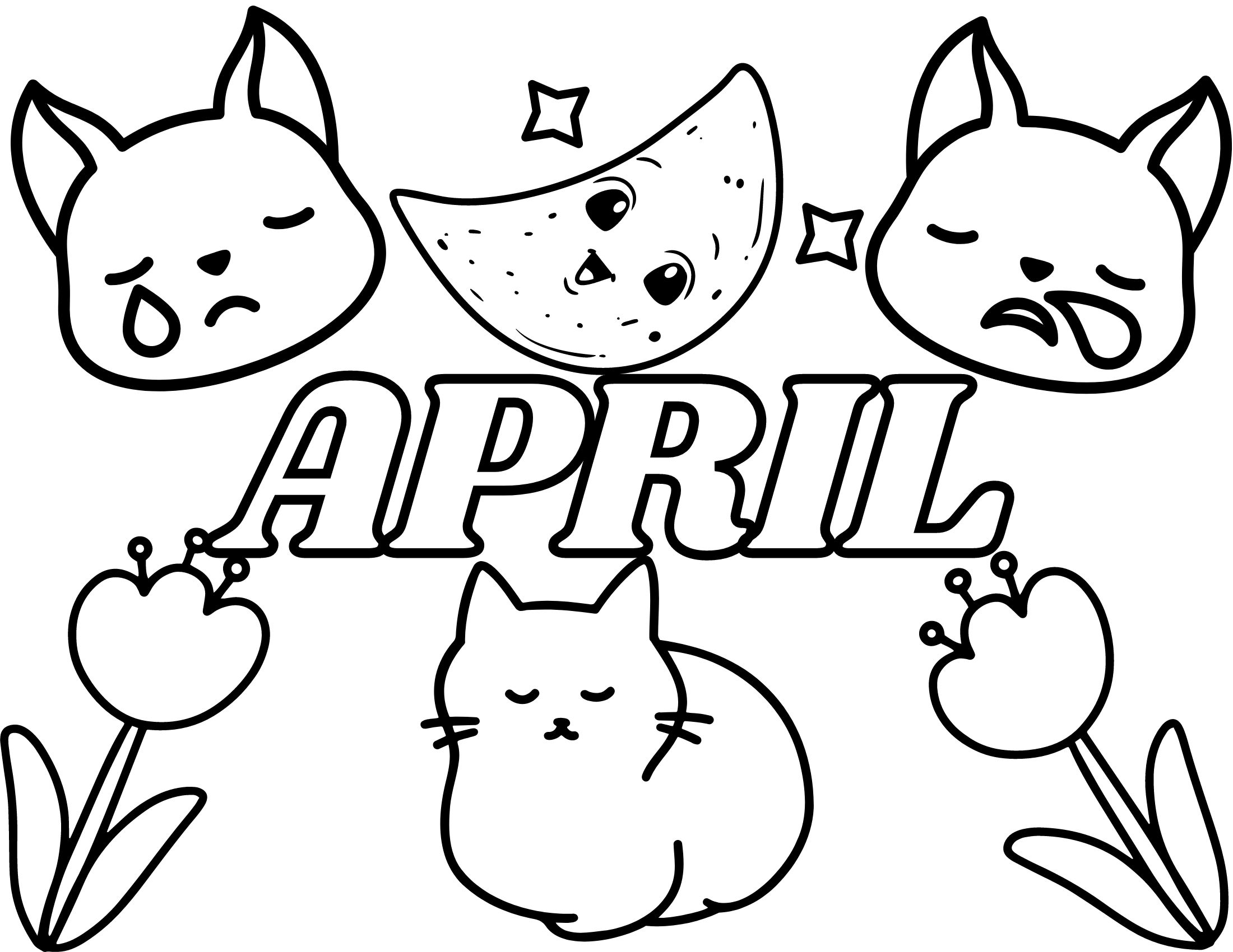 Free April Coloring Page