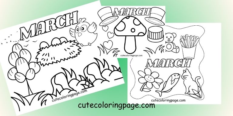 Cute March Coloring Pages Free