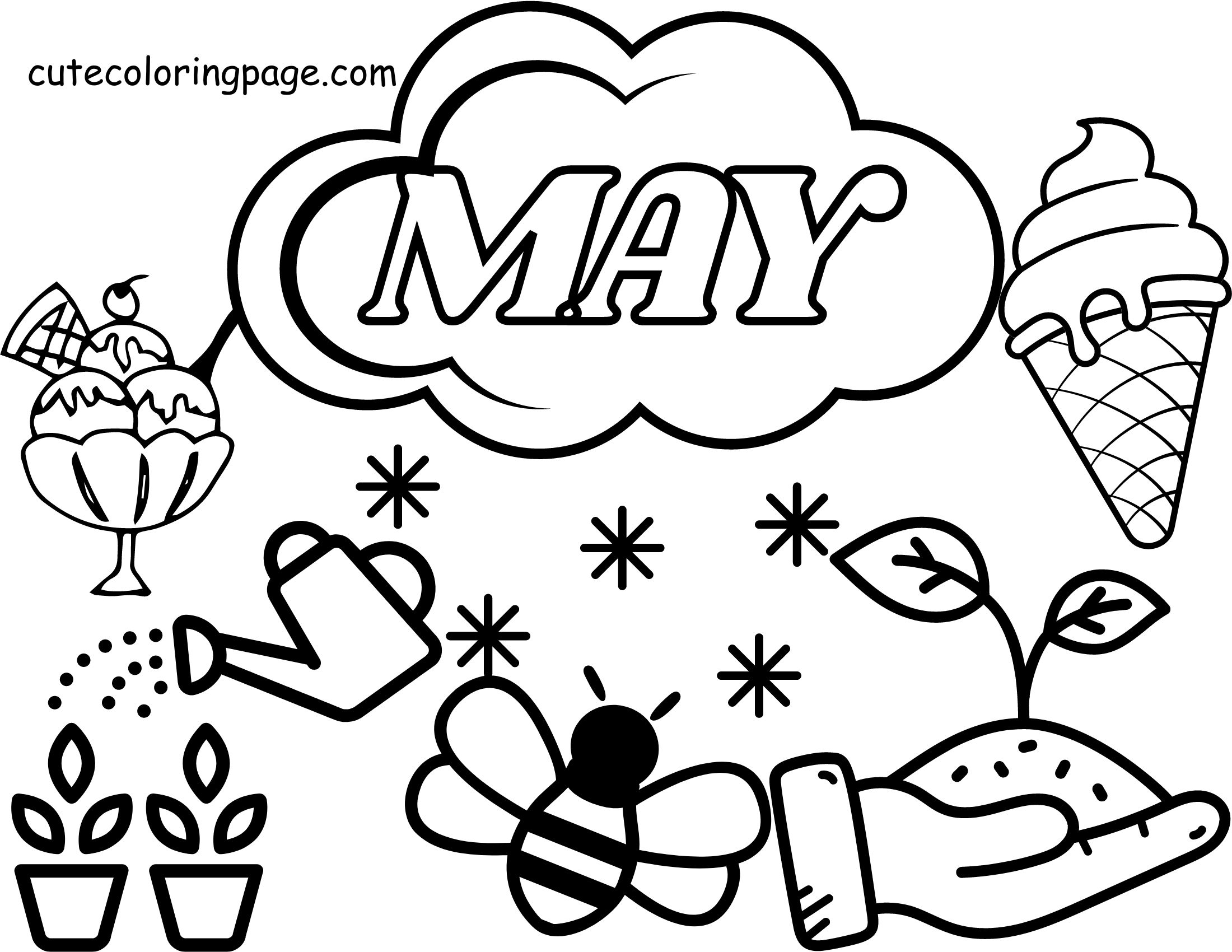 May Coloring Page free pdf