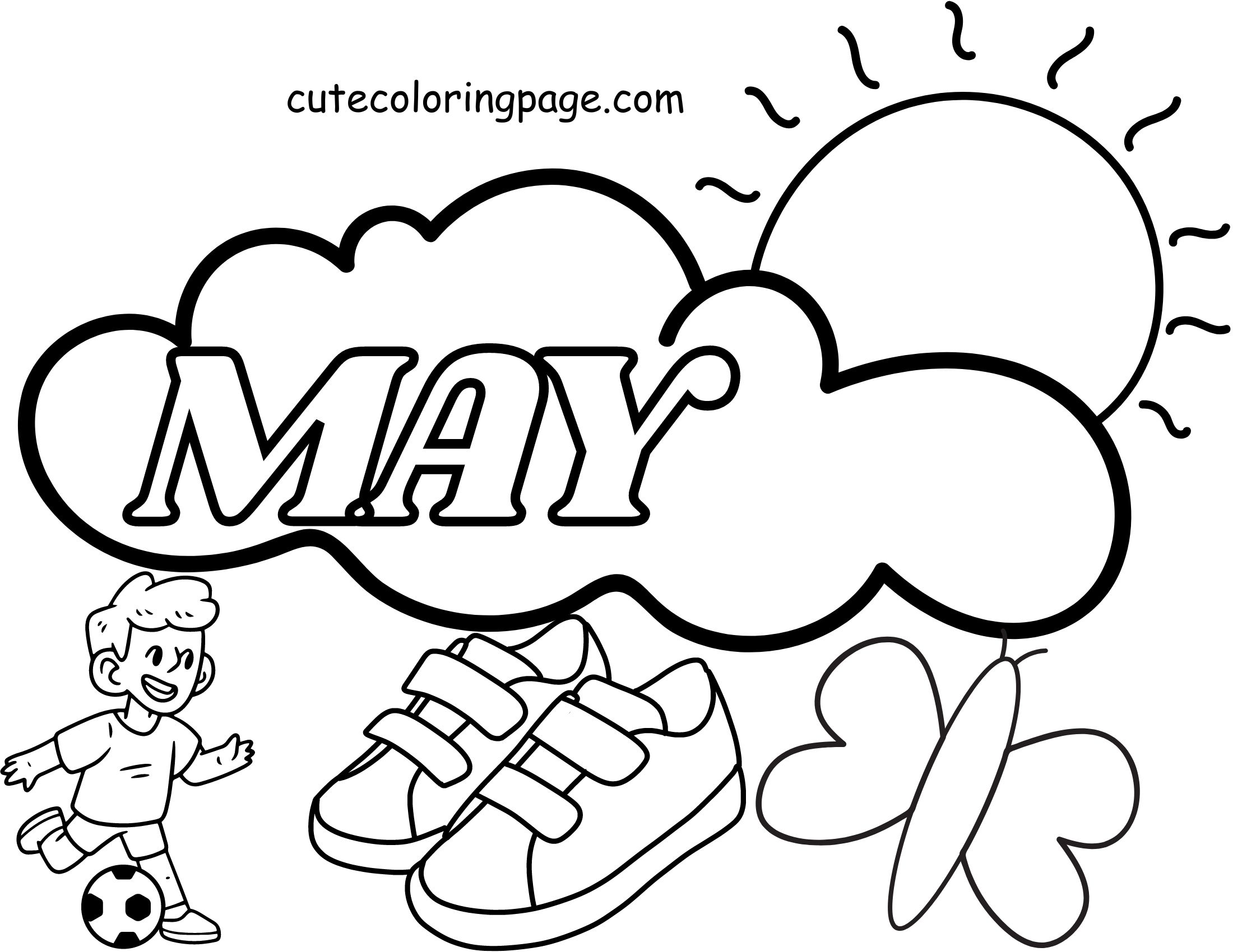 May Coloring Page PDF