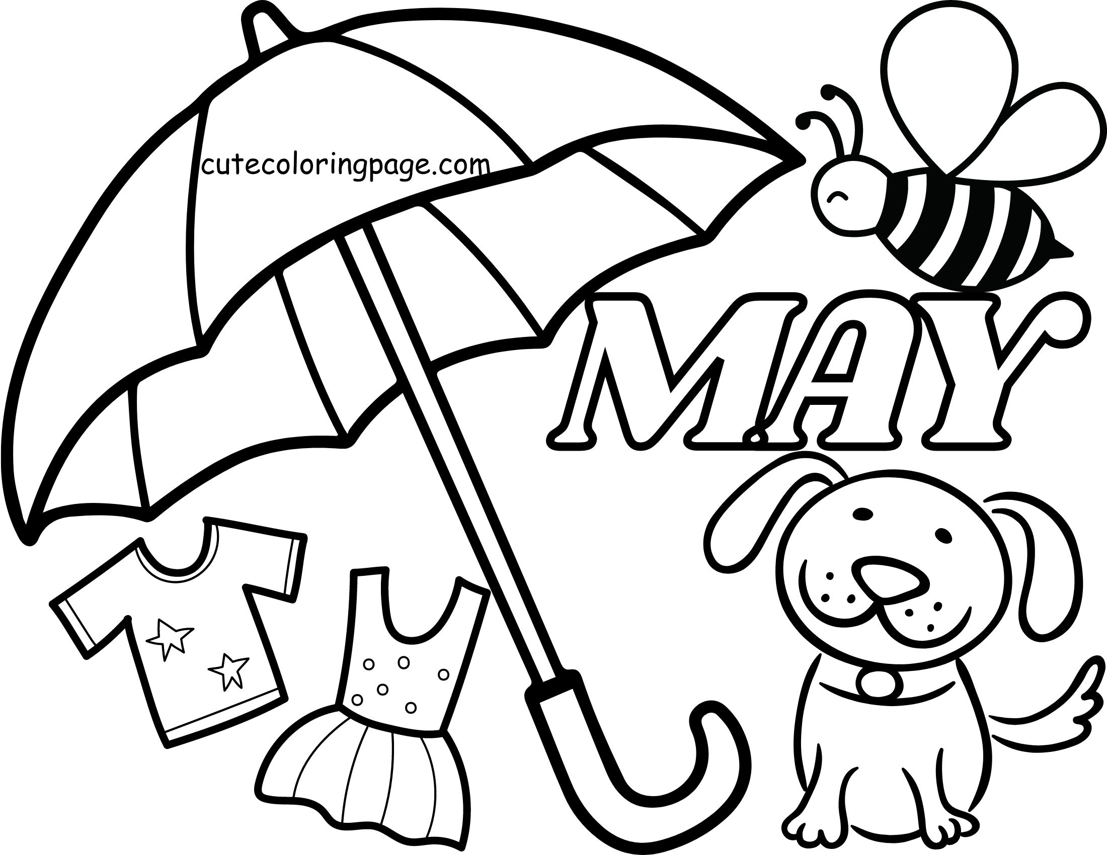 May Coloring Page PDF download