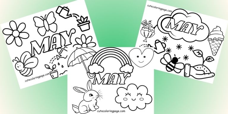 Free May Coloring Sheets