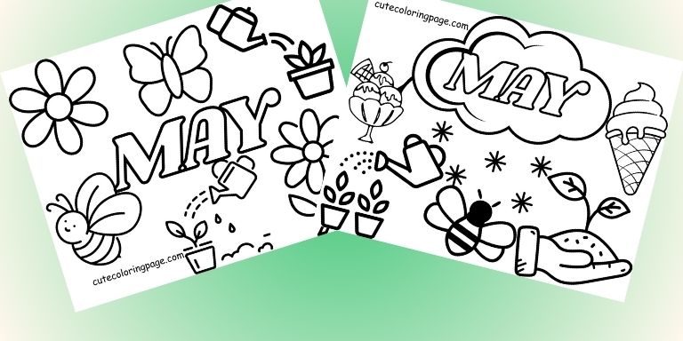 Free May Coloring Page 