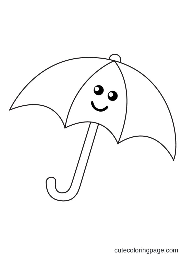 smile umbrella coloring page