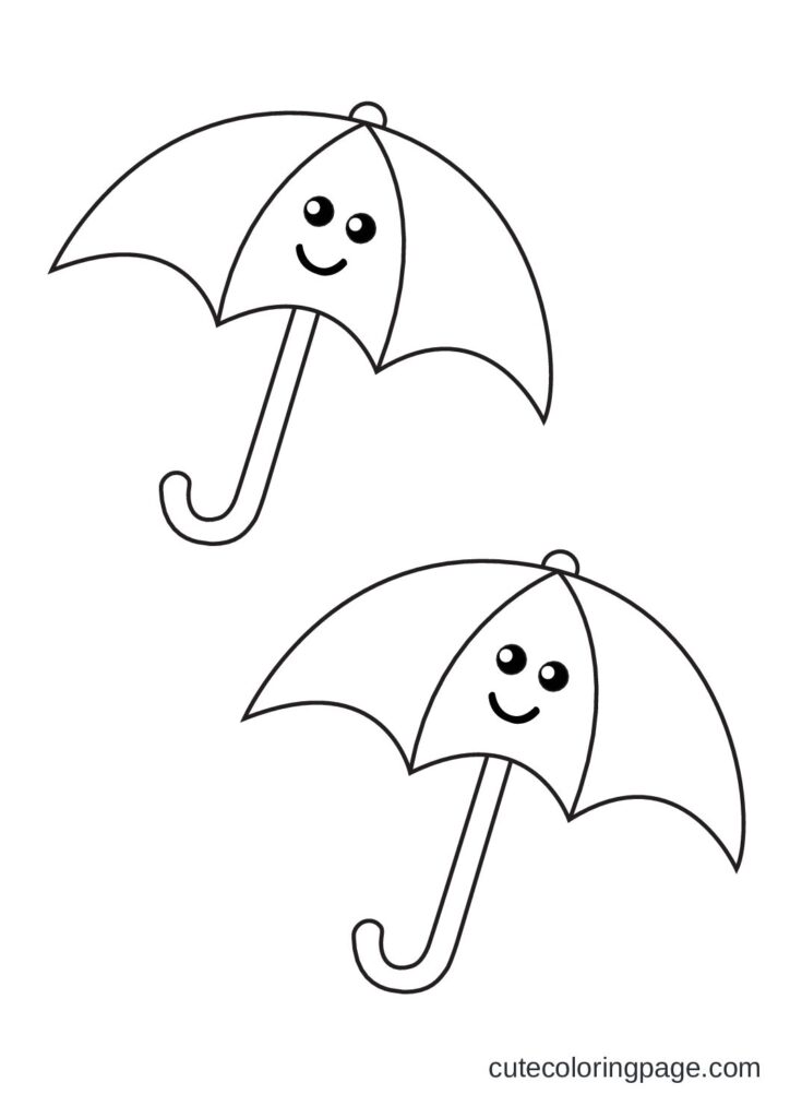 Printable Cute Coloring umbrella Templates